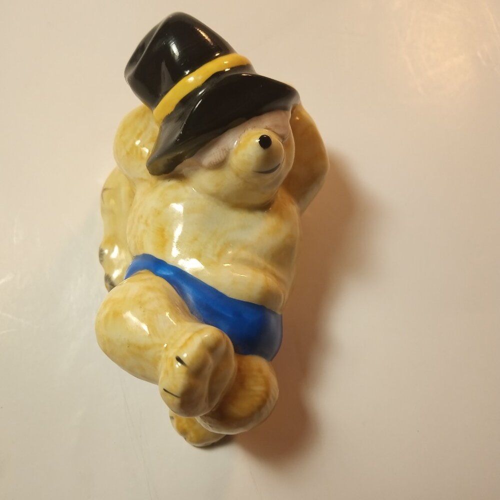 Coalport Vintage Ceramic Paddington Bear Seaside by England Rare Bone China 1976